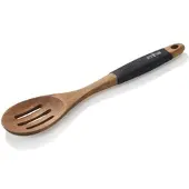 WAS Germany - Servierlöffel, geschlitzt, 30,5 cm, Akazienholz/Silikon