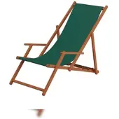 Erst-Holz Deckchair grün Liegestuhl klappbare Sonnenliege Gartenliege Holz Strandstuhl Gartenmöbel 10-304 KH