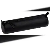 Clairefontaine 6x Schlampermäppchen rund Leder schwarz Ø5,5x22cm Schwarz 8320C