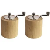 Gastronoble Olympia Salz- und Pfeffermühlenset | Heveaholz | 8cm | 3 Sets