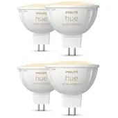 Philips Hue White Ambiance MR16 LED-Lampe 400lm, 4er Pack
