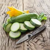 Muxel Küchenmesser-Gemüsemesser-Obstmesser oder Allzweckmesser Carbon Damast-Klinge 13 cm