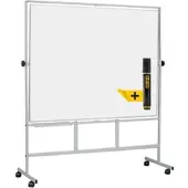 BI-Office emailliertes Drehbares Whiteboard "Revolver Plus"Doppelseitig 150x120cm