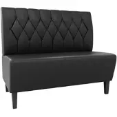 BIG Möbel Gastro Sitzbank Paris | 120 cm breit | Kunstleder Schwarz | Diamant | Dinerbank