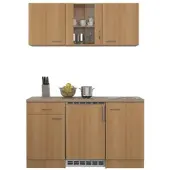 Flex-Well Miniküche Nano m. Geräten B: ca. 150cm Buchefarben