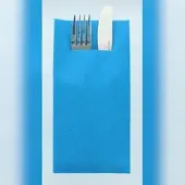Mank Besteckservietten Airlaid Aquablau, 40 x 40 cm, 75 Stück - Bestecktaschen