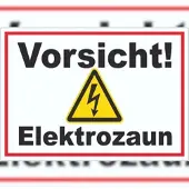 HB-Druck Vorsicht Elektrozaun Weidezaun Aufkleber A3 (297x420mm)