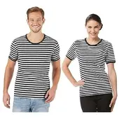 Buttinette Kurzärmeliges Ringelshirt "Black Stripes" unisex