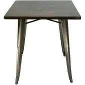FH Furniture Bistrotisch Alex stapelbar Transparent 70x70 Kaffeebraun