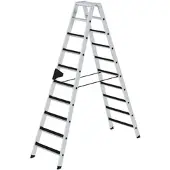Proregal Stufen-Stehleiter beidseitig begehbar mit clip-step 2x10 Stufen