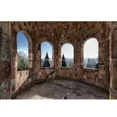 Papermoon Fototapete "Verlassenes Schloss", bunt, B:2m L:1,49m, Vlies, Tapeten, Fototapete