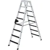 Proregal Stufen-Stehleiter beidseitig begehbar mit clip-step 2x8 Stufen