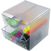 Deflecto Organiser Cube transparent 4 Schubladen 18x15x15cm Packung mit 6 Stück