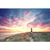 A.S. Création Vliestapete "Leuchtturm Sonnenuntergang Rosa Blau Fototapete" matt glatt