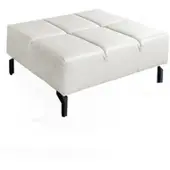 KAWOLA POLSTERHOCKER NELSON Hellgrau Leder