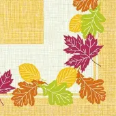 Mank Serviette Tissue Brian, 40x40 cm, 100 Stück - Herbst Laub Blätter