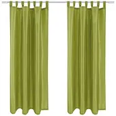 Arsvita 2er Pack Gardine Blickdicht Alessia mit Schlaufen 140x245cm grün