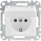 Merten Schuko-Steckdose mit Klappd., System M, IP44, Aktivweiß glänzend,1 Stück