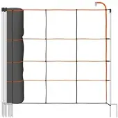 VOSS.farming 50m / 90cm TitanLight Net, Schafnetz, Elektrozaun-Netz, 14 Pfähle, 2 Spitzen