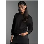 Trigema Sweatshirt "Sweatshirt", Damen, Gr. L, schwarz, Sweatware, 70% Baumwolle, 30% Polyester, Basic, lang, Rundhals, Sweatshirts Sweatshirt