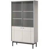 Möbel Kraft Vitrine , beige , Maße (cm): B: 104 H: 185