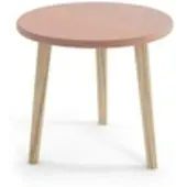 Bettso Couchtisch Kaffeetisch Wohnzimmertisch runder Tisch auf drei Holzbeinen Beistelltisch für das Wohnzimmer 60 x 49 cm IKON Rosa