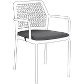Bizzotto Sitzkissen Rajada 2er-Set aus wasserabweisendem Stoff, modern, Dunkelgrau, abnehmbarer Bezug