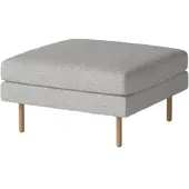 Bolia - Scandinavia Pouf 70 x 70 cm, Eiche geölt / Nantes hellgrau