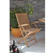 MiaMöbel Gartenstuhl 57x89x60 cm Gartenmöbel Outdoor Modern Massivholz Teak Honig