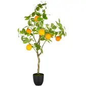 Creativ Green künstliche Pflanze Orangenbaum, 115cm im Kunststofftopf, grün/orange