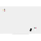 Rocada Whiteboard SKIN COLOUR, rahmenlos, modular, Hoch-/Querformat, magnethaftend, Ablageschale, B 1000 x H 1500 mm, lackierter Stahl, signalweiß RAL 9003