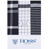 Ross 3er Pack Halbleinen Geschirrtücher Exclusiv 50x70 cm | schwarz - schwarz