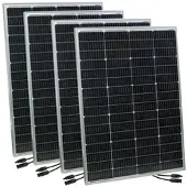 Revolt 4er-Set mobile monokristalline Solarpanels, 36 V, 150 W, MC4-komp.