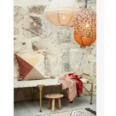 Madam Stoltz Natur Hocker aus recyceltem Holz – Klein und dekorativ