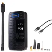 AGT Mini-Akku-Kompressor-Luftpumpe mit LED-Display, 2.000 mAh, 150 psi