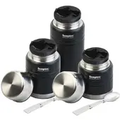 Semptec 3er-Set Vakuum Thermo-Behälter für Essen & Getränke, 350/500/750 ml