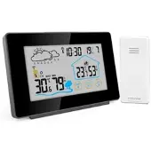 INFACTORY Funk-Wetterstation mit Außensensor, Display-Touchfunktion, Wettertrend