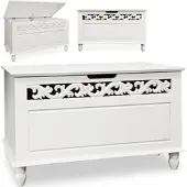Casaria Deuba Holztruhe Jersey mit klappbarem Deckel