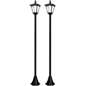 ROYAL GARDINEER 2er-Set Solar-LED-Laternen, 2 Meter hoch, PIR- & Licht-Sensor, 200 lm