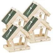 ROYAL GARDINEER 4er-Set Vogel-Futterhaus-Bausätze aus Echtholz, zum Aufhängen