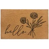 NYVI Fußmatte Kokos - 45x75 cm Rechteckig - Hello Flowers