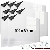 INFACTORY 8er-Set magnetische Whiteboard-Folien,100x60cm,selbstklebend,4 Marker