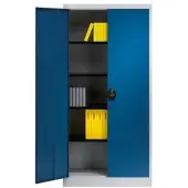 Mauser Stahlschrank mit Flügeltüren grau, 95x195x42 cm
