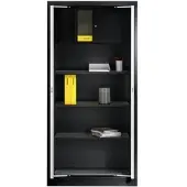 Mauser Stahlschrank mit Einschwenktüren schwarz, 95x195x42 cm