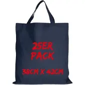 TEXXILLA Baumwolltasche Mehrpack Classic mit zwei kurzen Henkeln, Dunkelblau, dunkelblau