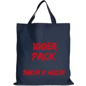 TEXXILLA Baumwolltasche Mehrpack Classic mit zwei kurzen Henkeln, Dunkelblau, dunkelblau