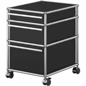 USM United Soft USM Haller Rollcontainer, mit drei Schubladen Graphitschwarz