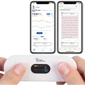 Newgen medicals Medizinisches, mobiles EKG-Messgerät mit OLED-Display, KI-Analyse&App