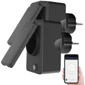 Luminea Home Control 2er-Set smarte WLAN-Outdoor-Steckdose, Energiekostenmesser, 16A, IP44