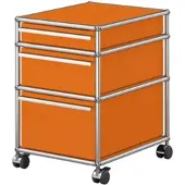 USM United Soft USM Haller Rollcontainer, mit drei Schubladen Reinorange